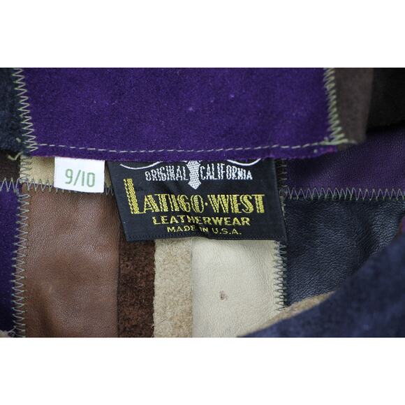 70s Vintage Latigo West Hippie Boho Festival Patch Work Leather Jacket Coat - Picture 10 of 12